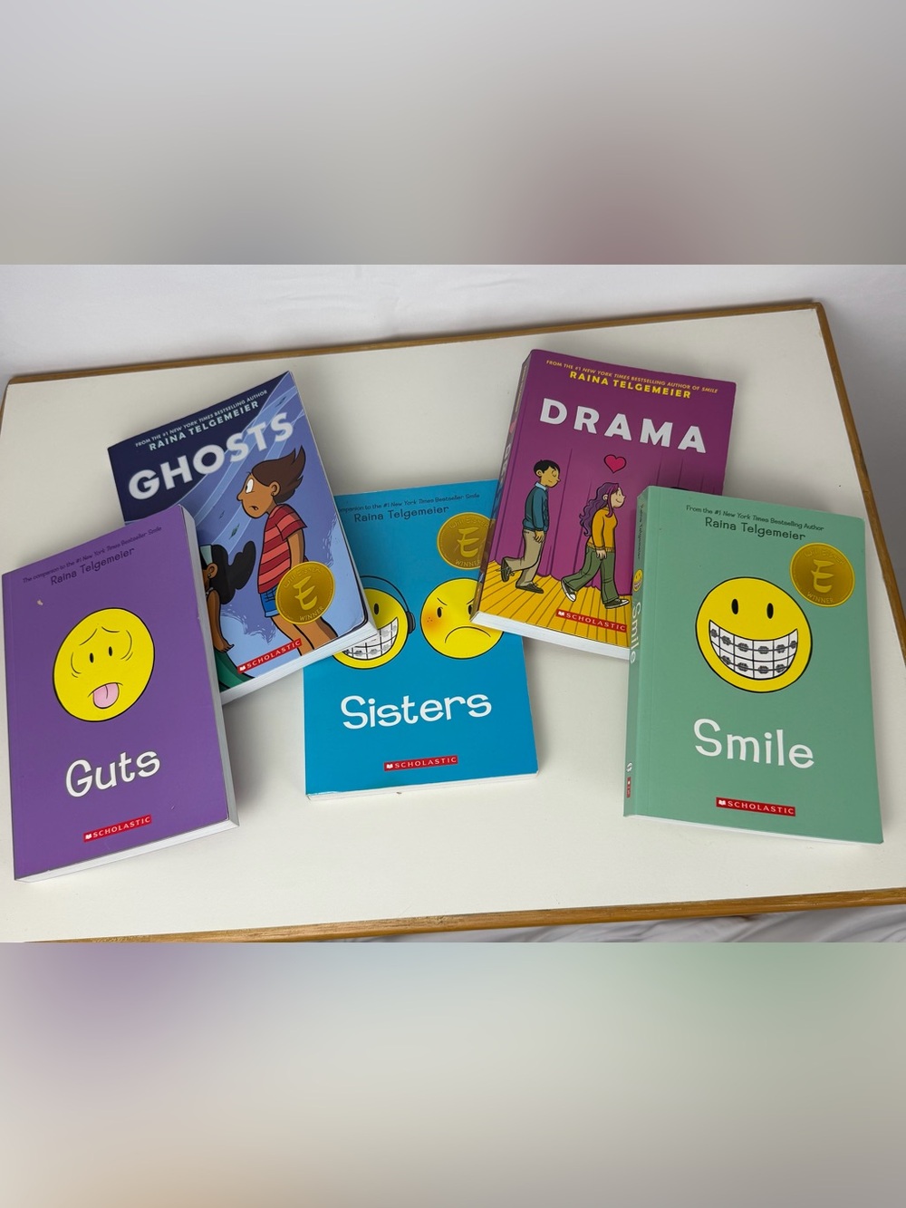 Raina Telgemeier Graphic Novel 5 Book Lot Smile Sisters Guts Ghosts Drama